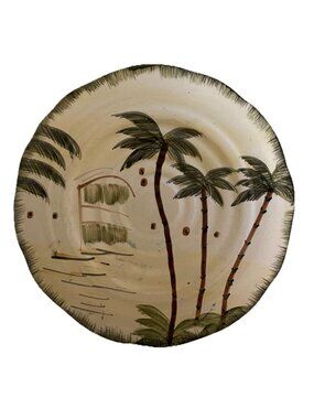 Vtg 2004 Mulberry Home Collection 11.25” Tropic Palm Tree Grill Plate Platter